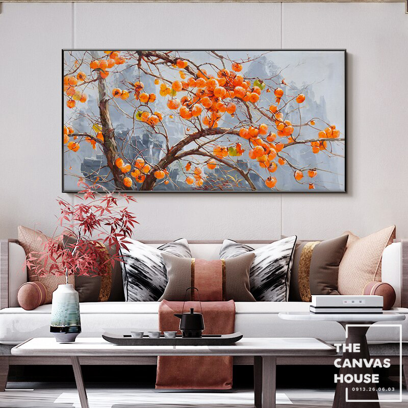 Modern-Abstract-Painting-on-Canvas-Persimmon-Tree-Wall-Art-Posters-and-Prints-Landscape-Pictures-for-Living